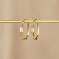Crystal & Gold Diana Hoop Earrings