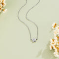 Elara Crystal Bloom Silver Necklace