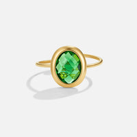 Emerald Green Crystal Gold Ring