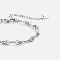 Figaro Silver Knot Chain Bracelet