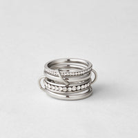 'Forever' Link Crystal & Silver Ring