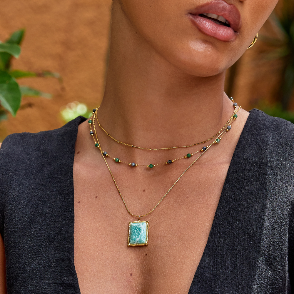 Green Amazonite Pendant Necklace