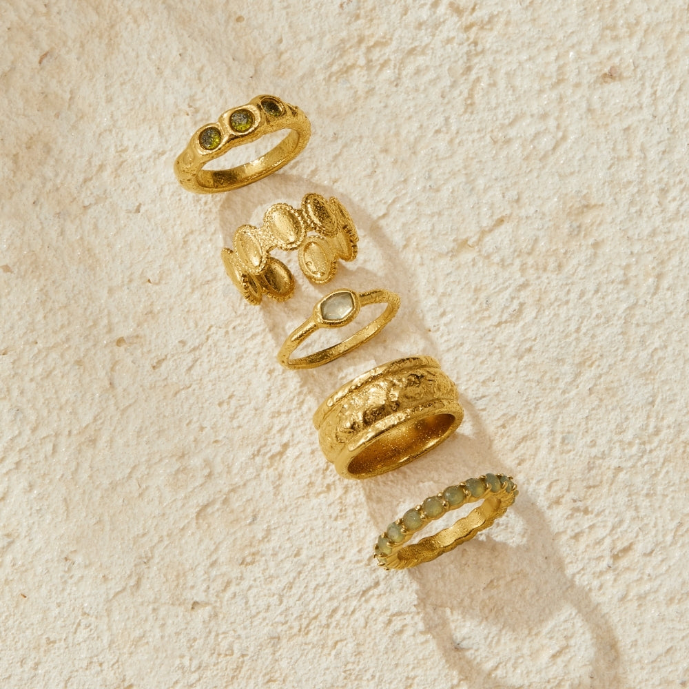 Gold Eternity Moonstone Ring