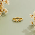 Golden Daisy Infinity Ring