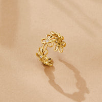 Golden Wildflower Infinity Ring