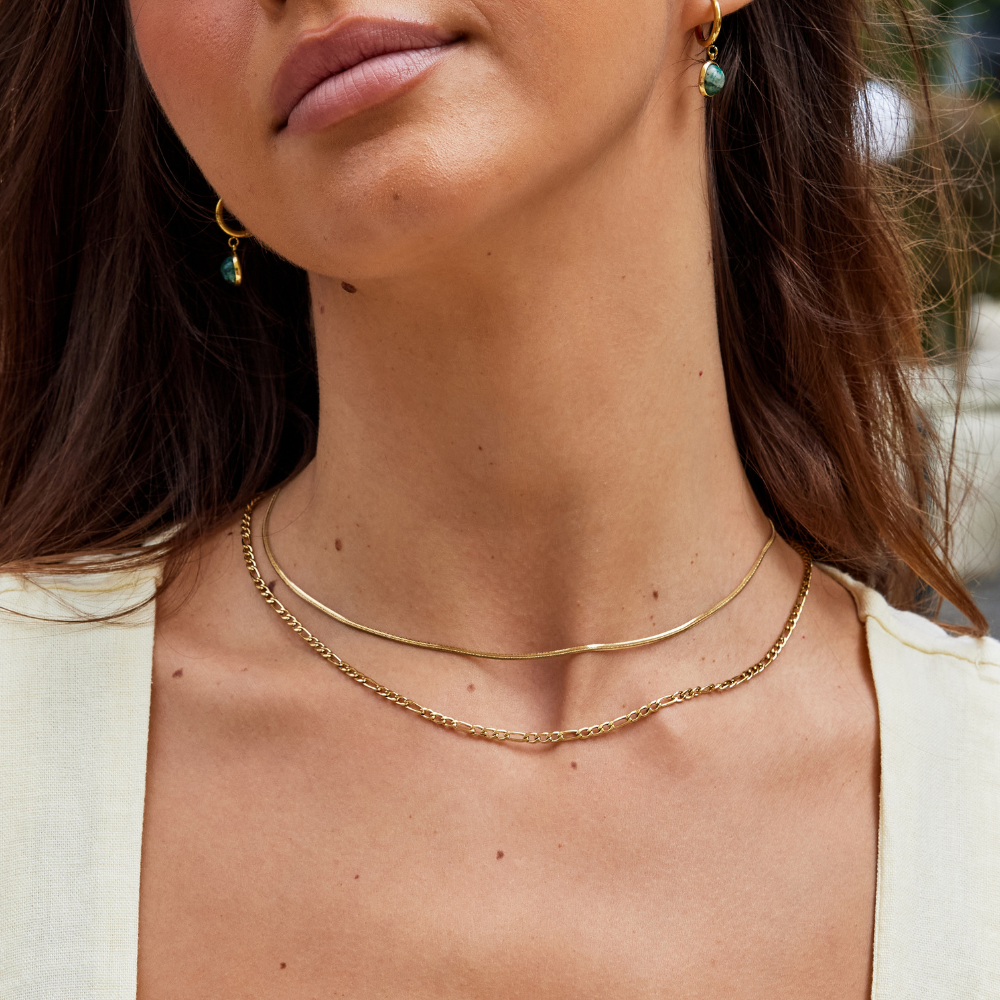 Layered Figaro Chain Necklace