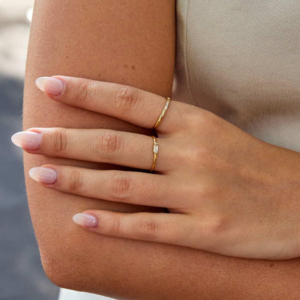 Leonore Baguette Crystal Ring