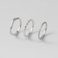 Lia Crystal & Silver Stack Ring