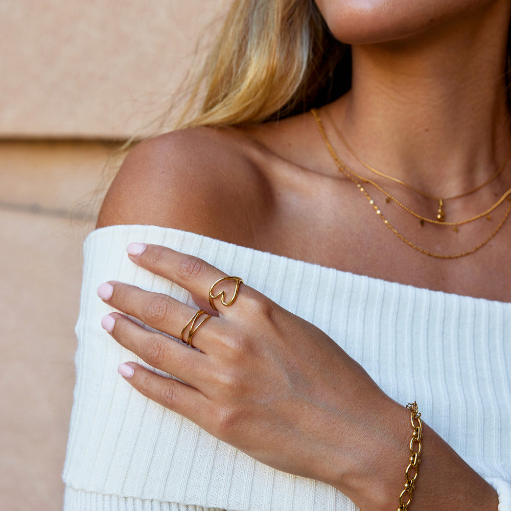 Melted Gold Heart Ring