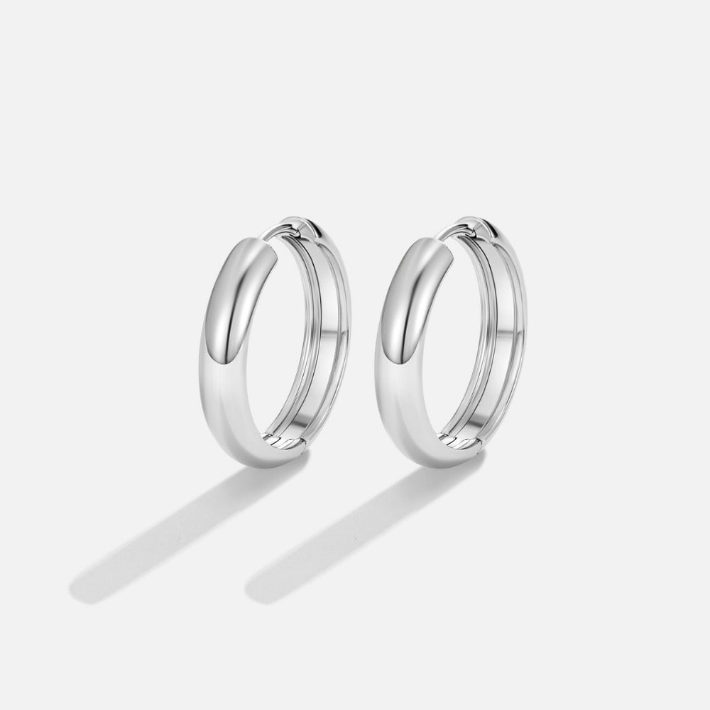 Nona Classic Silver Hoop Earrings