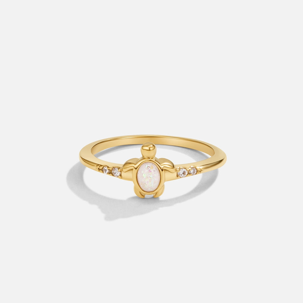 Opal Gold Turtle Ring
