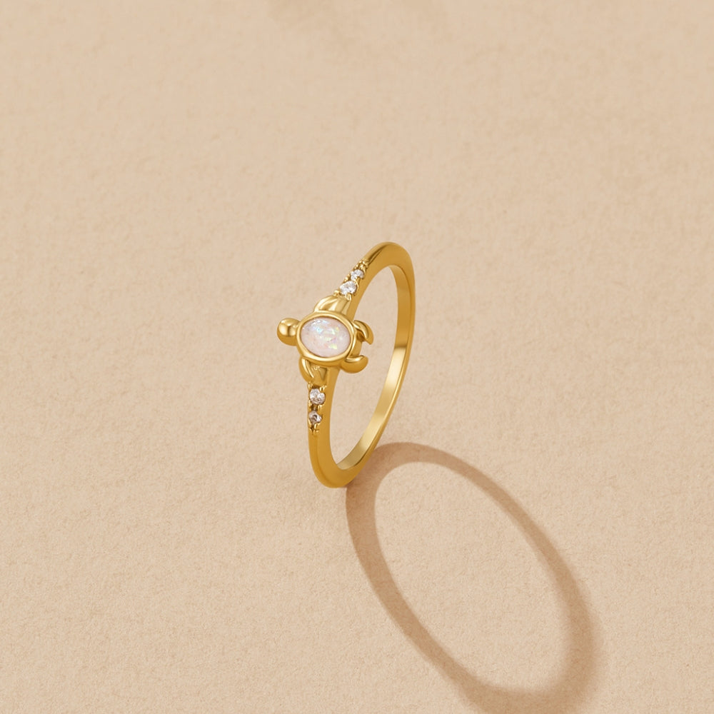 Opal Gold Turtle Ring