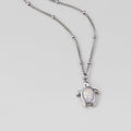 Opal Silver Turtle Pendant Necklace