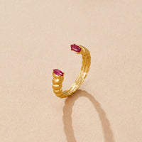 Pink Crystal Cuff Ring