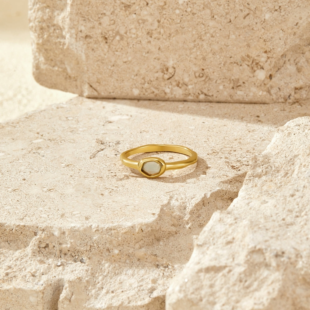 Selene Gold Moonstone Ring
