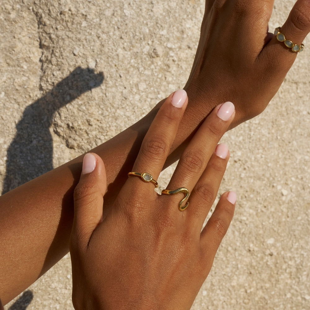Selene Gold Moonstone Ring