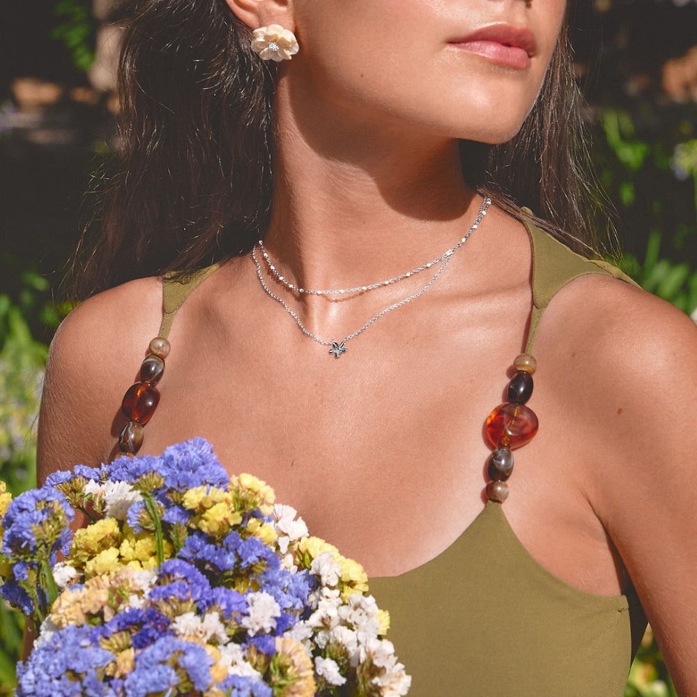 Silver Blossom Pendant Necklace
