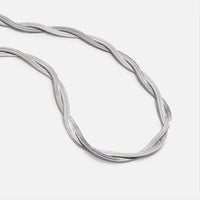 Silver Chiara Twist Snake Chain Necklace