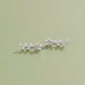 Silver Crystal Vine Earrings
