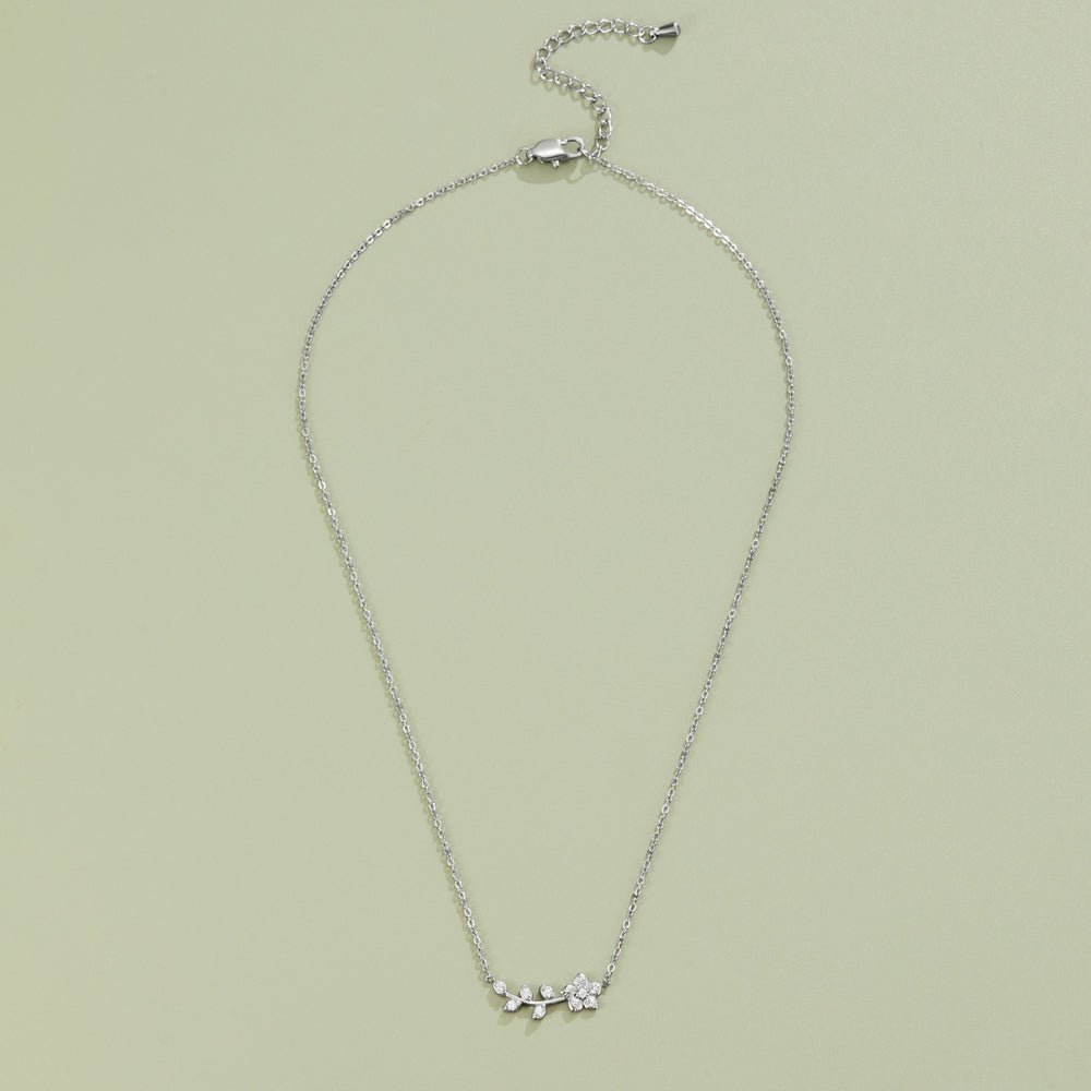 Silver Crystal Vine Necklace