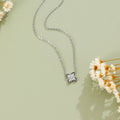Silver Four Leaf Crystal Necklace