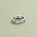 Silver Sculpted Flower Band Ring