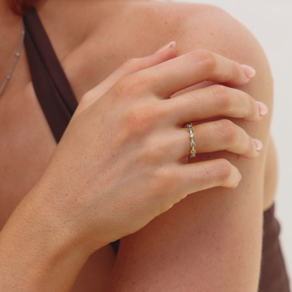Silver Solana Crystal Ring