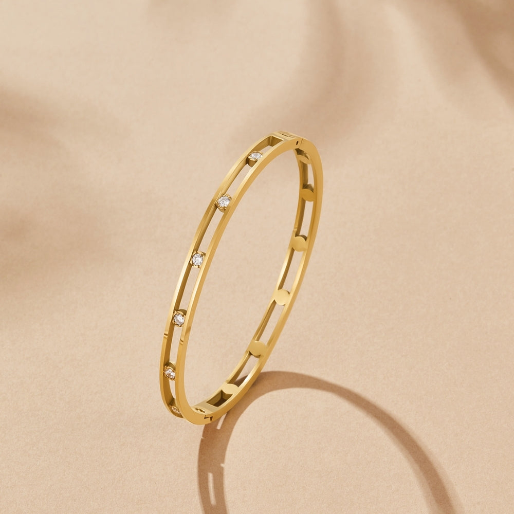 Sofia Crystal & Gold Bangle - Beautiful Earth Boutique
