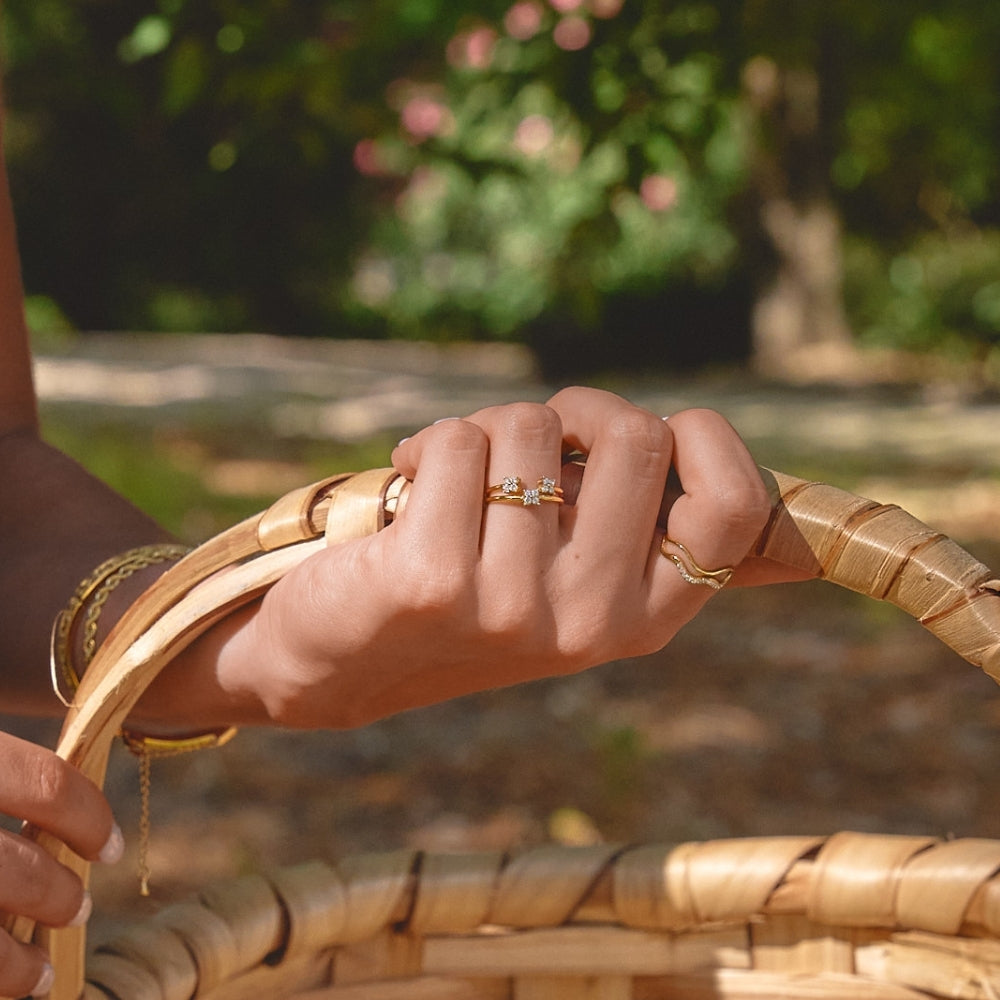 Twin Petal Gold Ring