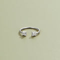 Twin Petal Silver Ring