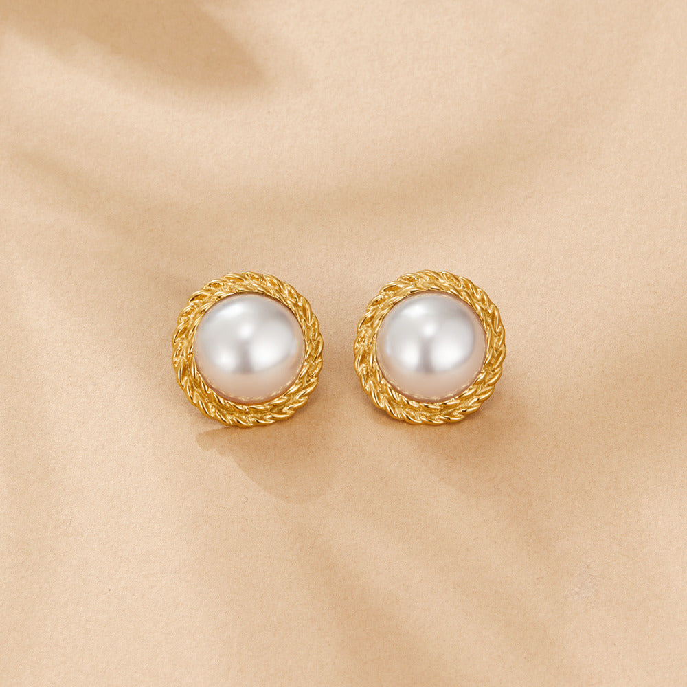 Vintage Monet Pearl Earrings