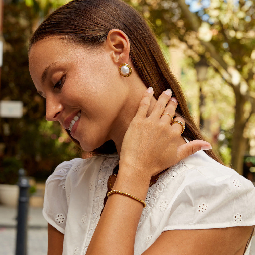 Vintage Monet Pearl Earrings