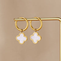 White Clover Hoop Earrings - Beautiful Earth Boutique