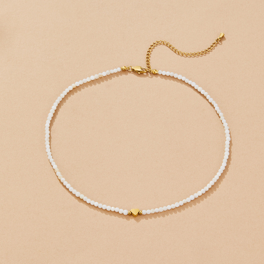 White Selene Bead  Necklace
