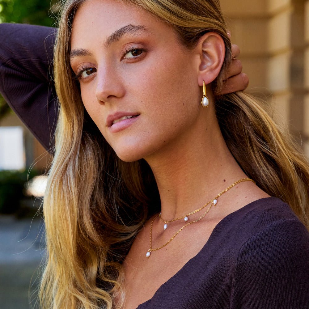 Agatha Pearl Drop Earrings - Beautiful Earth Boutique