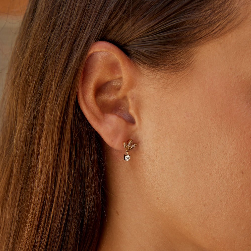 Amara White Crystal Bloom Earrings - Beautiful Earth Boutique