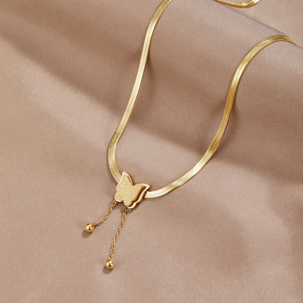Amelie Gold Butterfly Necklace Beautiful Earth US
