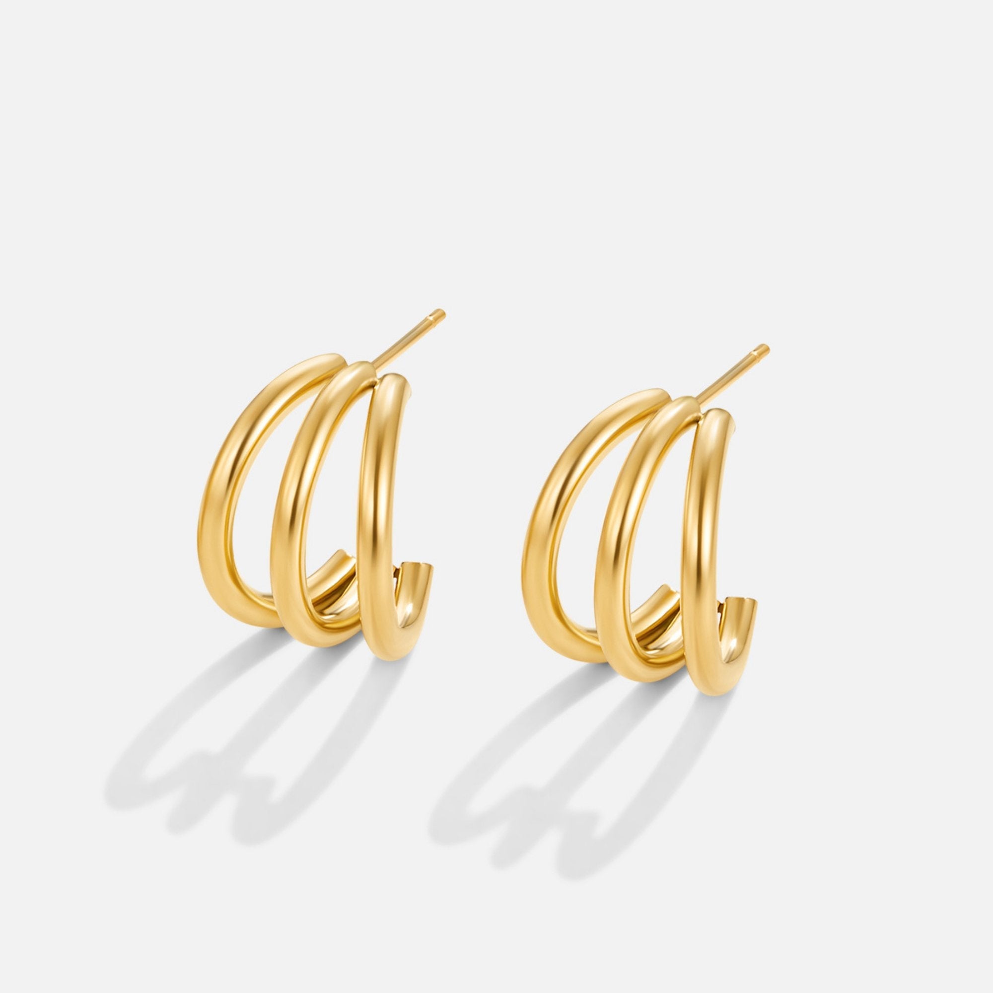 Anaya Triple Gold Hoop Earrings - Beautiful Earth Boutique