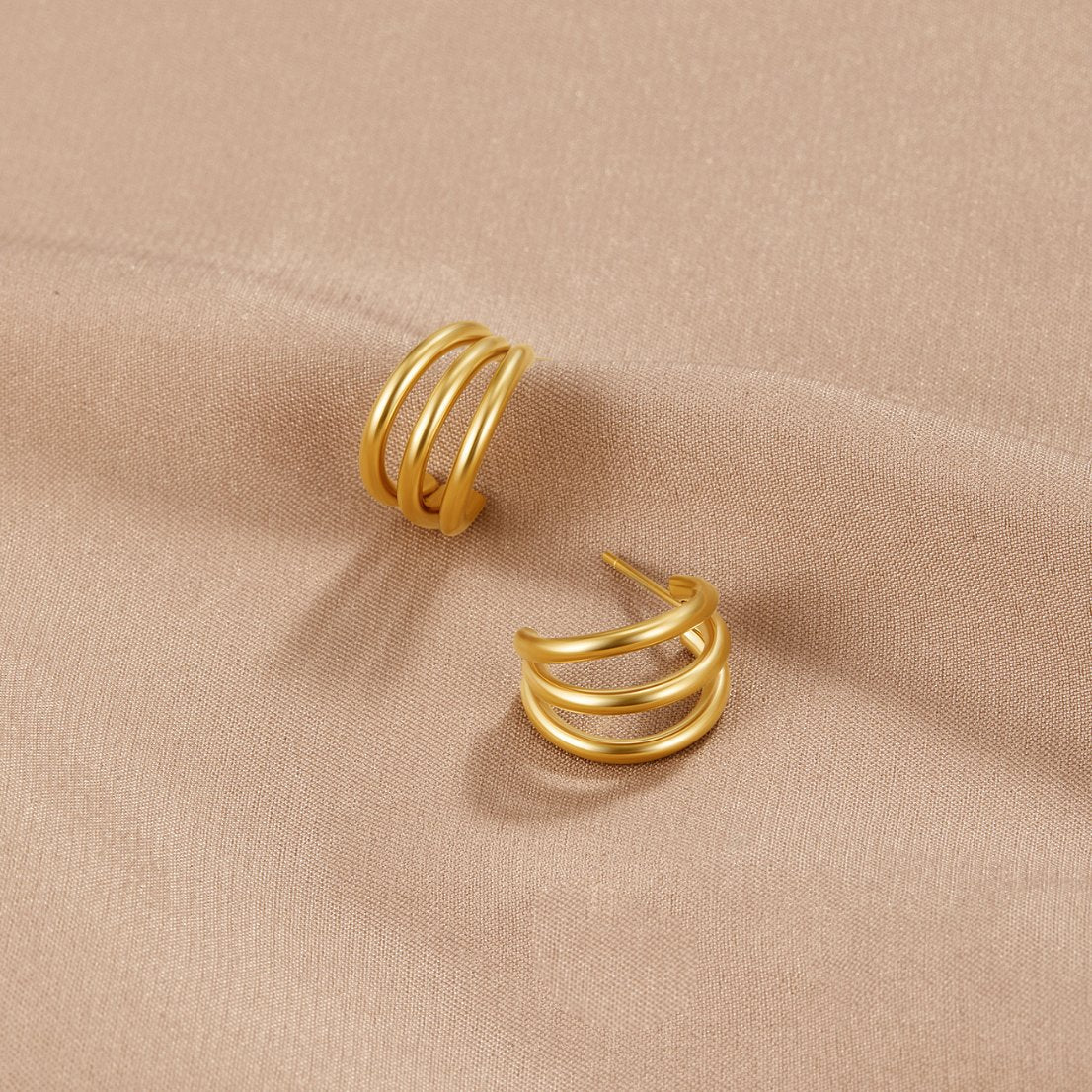 Anaya Triple Gold Hoop Earrings - Beautiful Earth Boutique