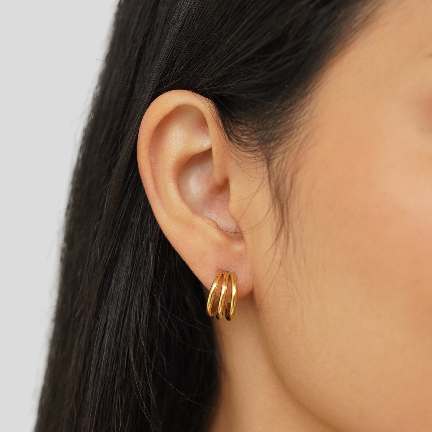 Anaya Triple Gold Hoop Earrings - Beautiful Earth Boutique