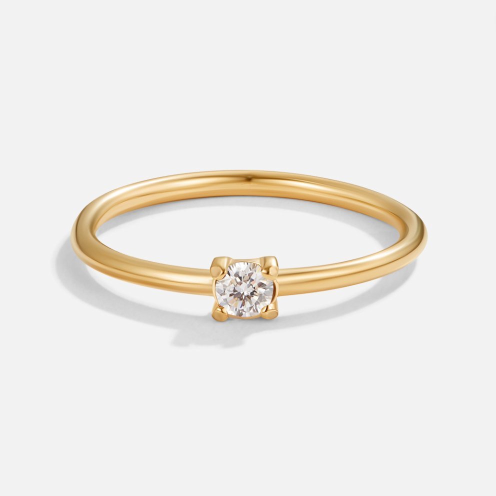 April Birthstone 18K Gold Ring - Beautiful Earth Boutique