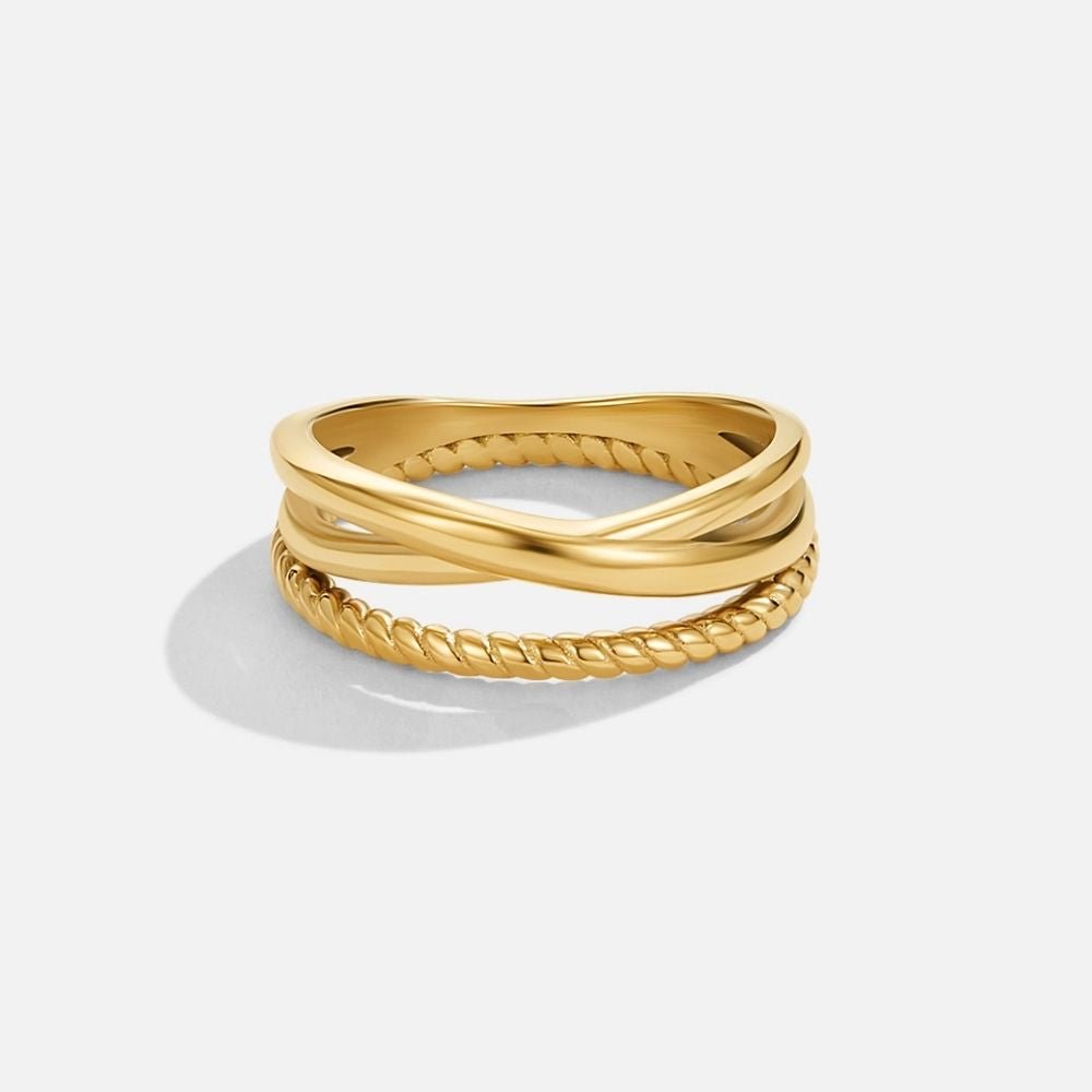 Ara Twisted Crossed Ring - Beautiful Earth Boutique
