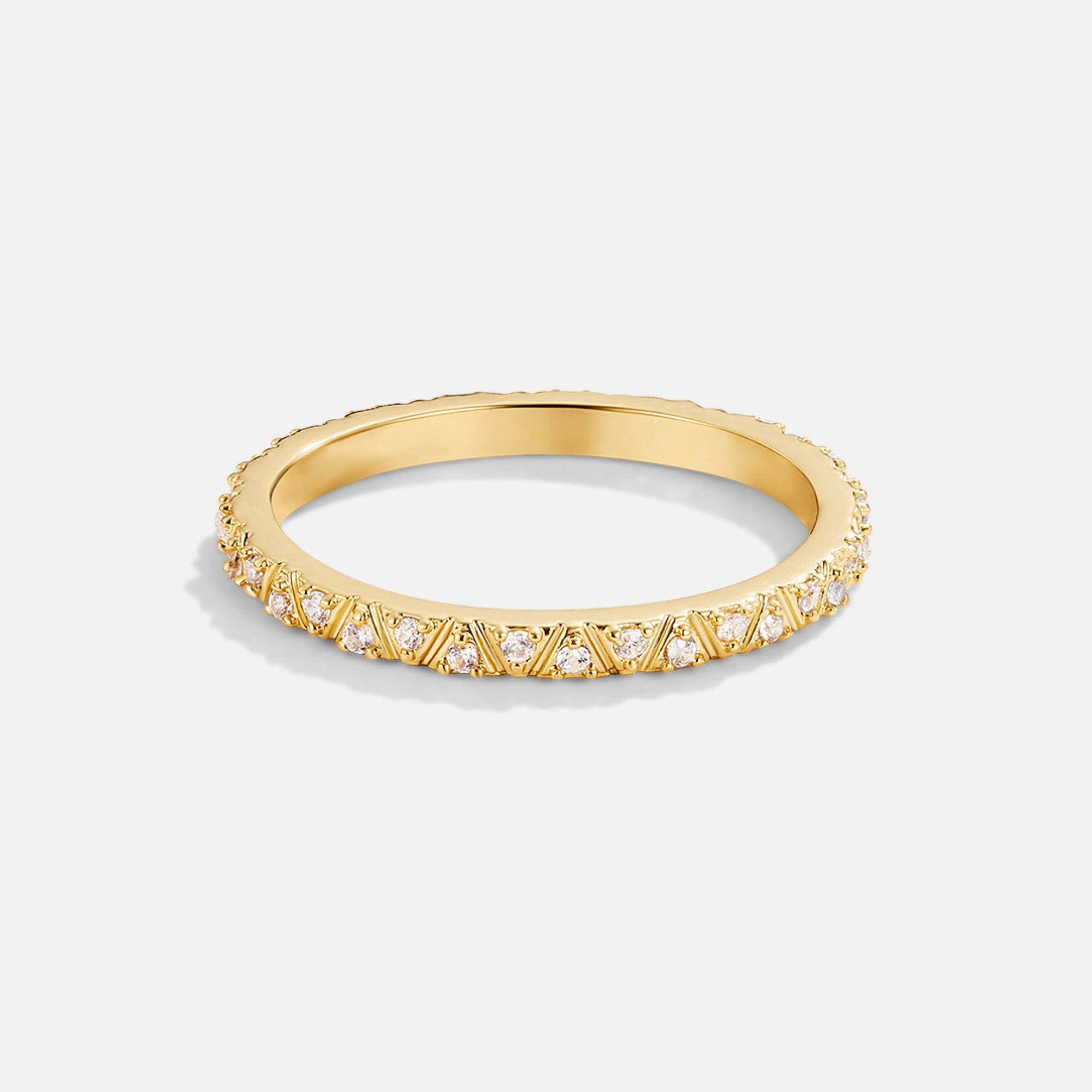 Arquette Gold & Crystal Band Ring - Beautiful Earth Boutique