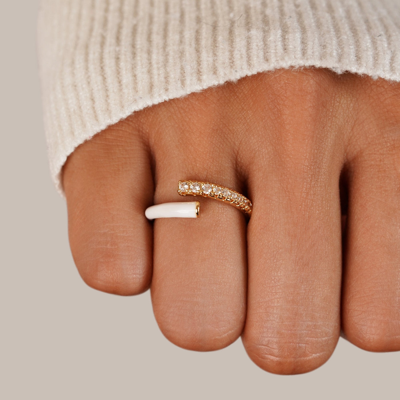 Arya Gold & White Shell Wrap Ring - Beautiful Earth Boutique