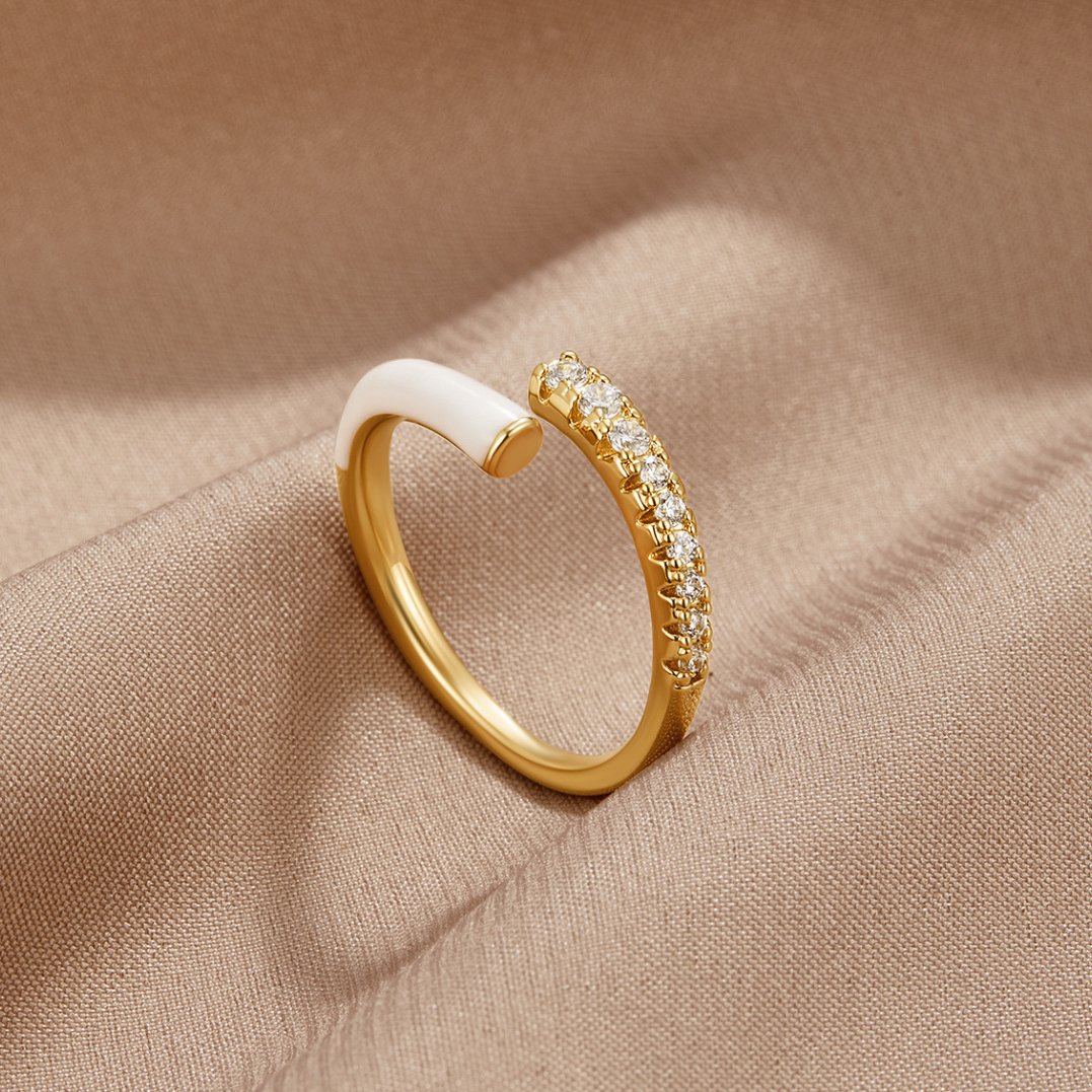 Arya Gold & White Shell Wrap Ring - Beautiful Earth Boutique