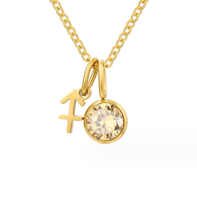 Astria Zodiac Birthstone Necklace - Beautiful Earth Boutique