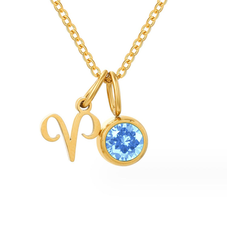 Astria Zodiac Birthstone Necklace - Beautiful Earth Boutique