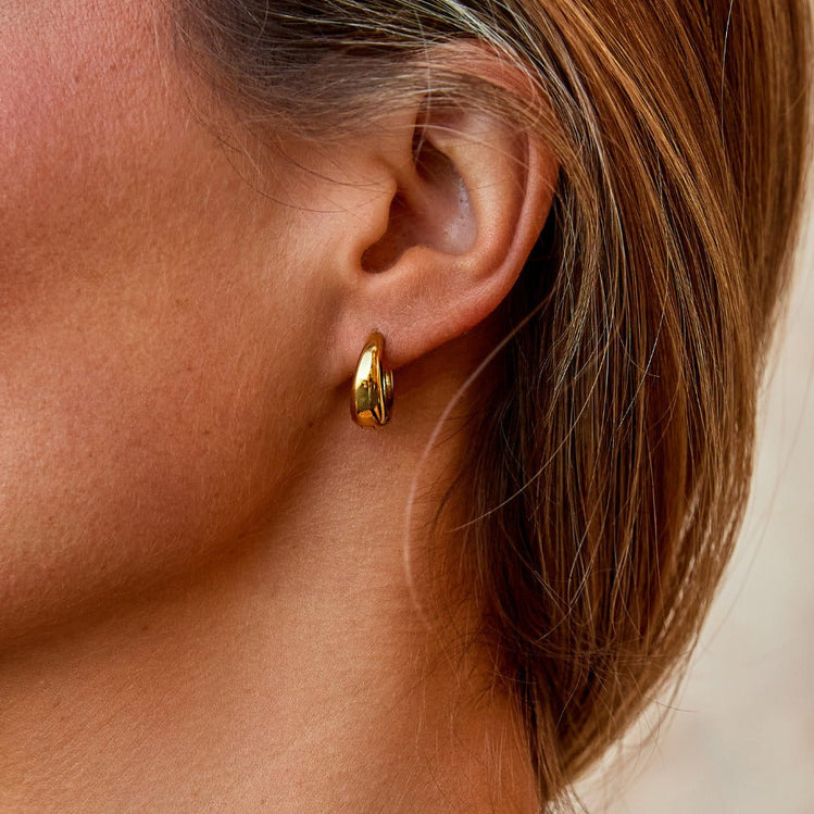 Audrey Gold Hoop Earrings - Beautiful Earth Boutique