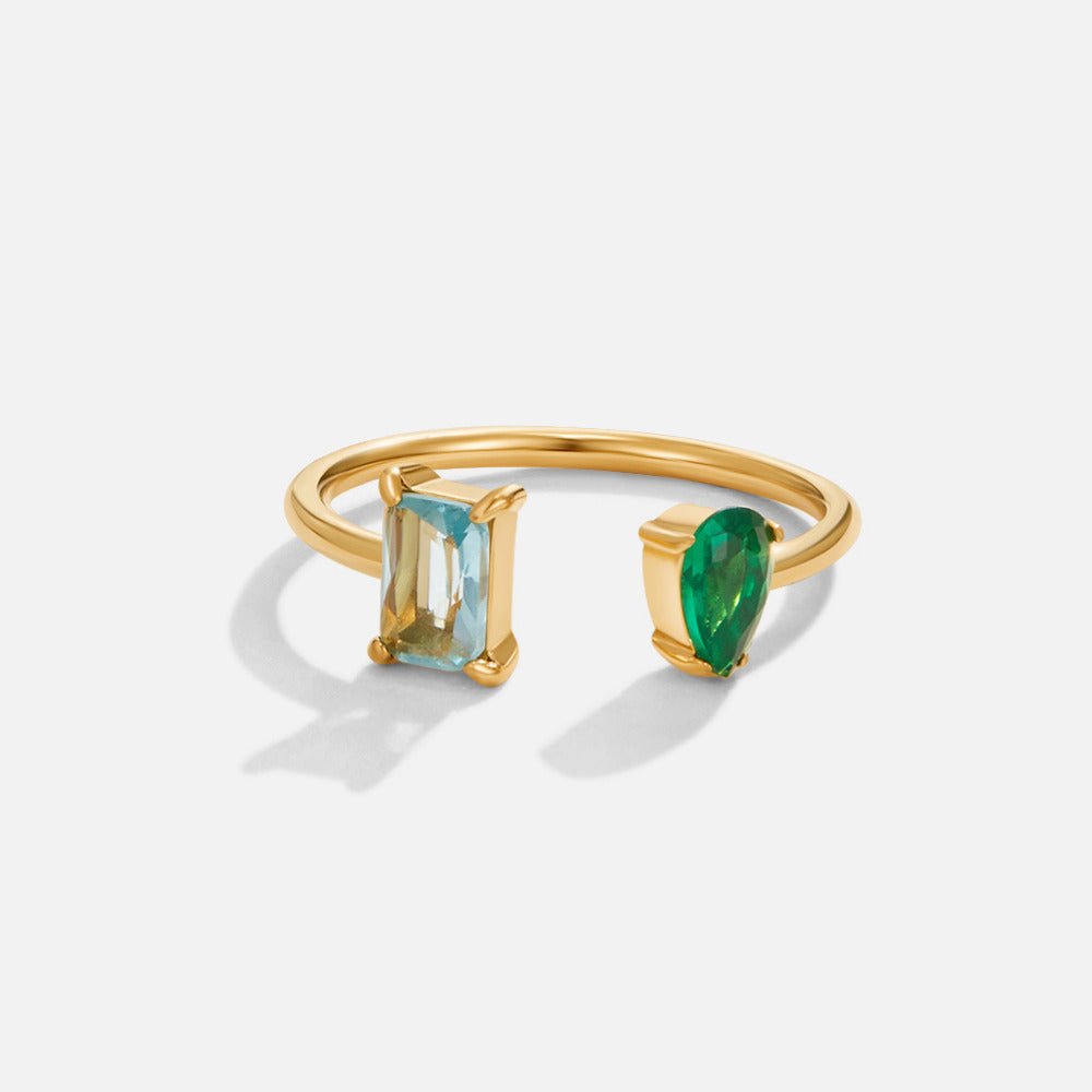 Aurora Aqua Green Crystal Ring - Beautiful Earth Boutique
