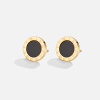 Azalea Black Button Stud Earrings - Beautiful Earth Boutique